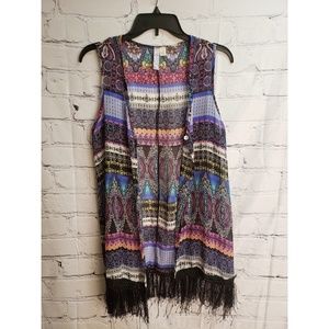 Alya colorful fringed vest